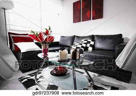 Interiors of a living room View Large Photo Image Stock Photo - Interiors of a living room. Fotosearch