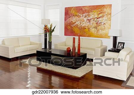 Interiors of a living room View Large Photo Image Stock Photograph - Interiors of a living room. Fotosearch