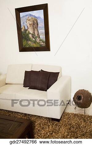 Interiors of a living room View Large Photo Image Stock Photograph - Interiors of a living room. Fotosearch