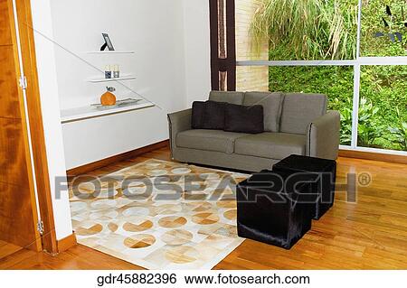 Interiors of a living room View Large Photo Image Stock Photograph - Interiors of a living room. Fotosearch
