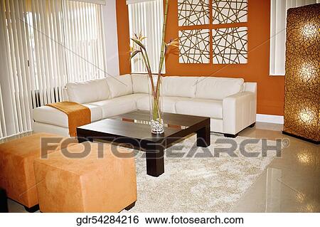 Interiors of a living room View Large Photo Image Stock Photograph - Interiors of a living room. Fotosearch
