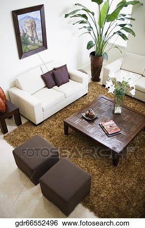 Interiors of a living room View Large Photo Image Stock Photograph - Interiors of a living room. Fotosearch