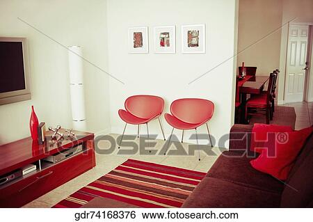 Interiors of a living room View Large Photo Image Stock Photograph - Interiors of a living room. Fotosearch