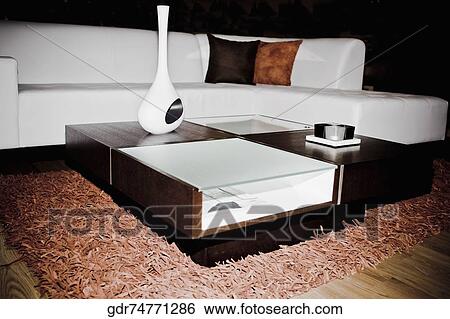 Stock Photograph - Interiors of a living room. Fotosearch