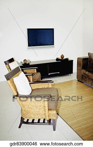 Interiors of a living room View Large Photo Image Stock Photograph - Interiors of a living room. Fotosearch