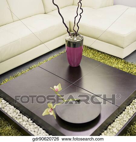 Interiors of a living room View Large Photo Image Stock Photograph - Interiors of a living room. Fotosearch