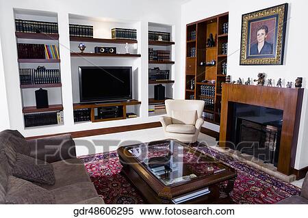 Interiors of a living room View Large Photo Image Stock Photography - Interiors of a living room. Fotosearch