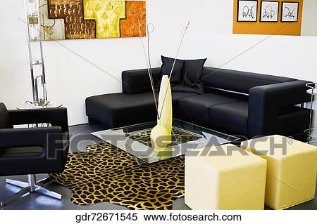 Interiors of a living room View Large Photo Image Stock Photography - Interiors of a living room. Fotosearch
