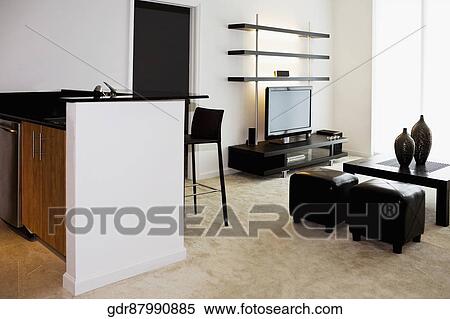 Interiors of a living room View Large Photo Image Stock Photography - Interiors of a living room. Fotosearch
