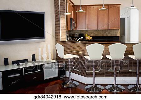Stock Photo - Interiors of a loft apartment. Fotosearch