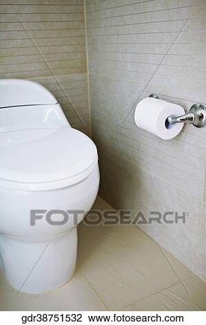 Stock Image - Interiors of a toilet. Fotosearch