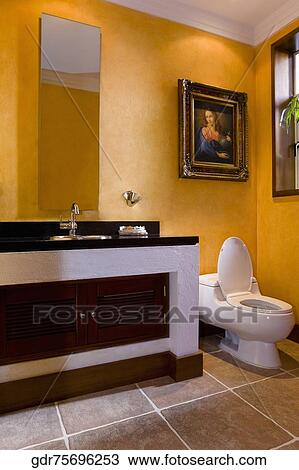 Stock Image - Interiors of the bathroom. Fotosearch
