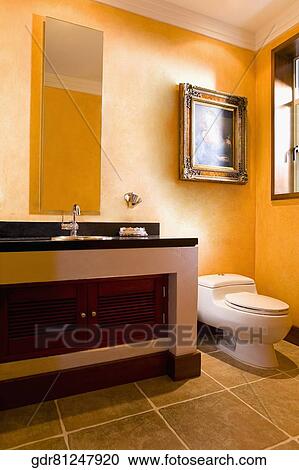 Stock Image - Interiors of the bathroom. Fotosearch