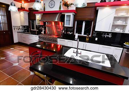 Interiors of the kitchen View Large Photo Image Stock Image - Interiors of the kitchen. Fotosearch
