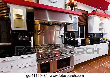Interiors of the kitchen View Large Photo Image Stock Image - Interiors of the kitchen. Fotosearch