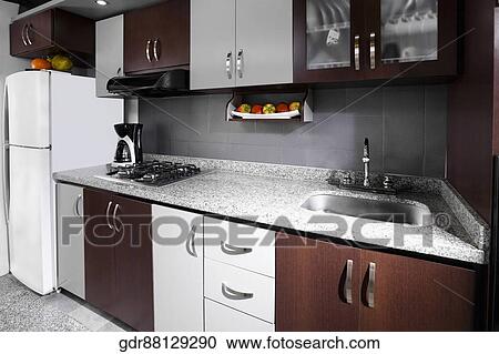 Interiors of the kitchen View Large Photo Image Stock Image - Interiors of the kitchen. Fotosearch