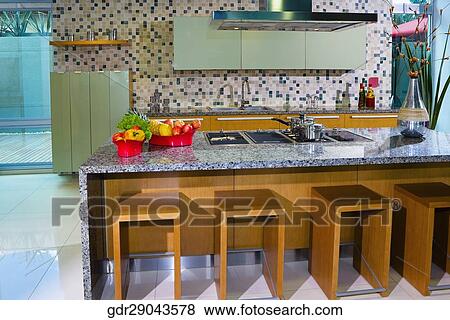 Interiors of the kitchen View Large Photo Image Stock Photo - Interiors of the kitchen. Fotosearch