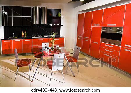 Interiors of the kitchen View Large Photo Image Stock Photo - Interiors of the kitchen. Fotosearch
