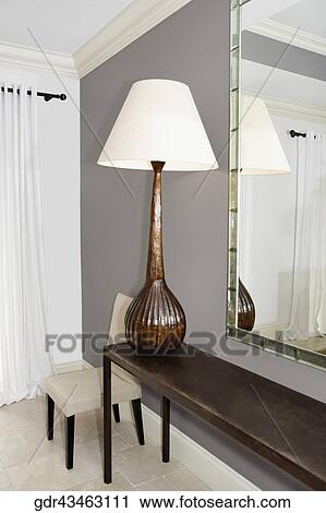 Lamp on a table View Large Photo Image Stock Image - Lamp on a table. Fotosearch