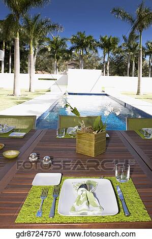 Place setting on a dining table View Large Photo Image Stock Image - Place setting on a dining table. Fotosearch
