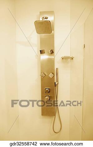 Shower in the bathroom View Large Photo Image Stock Image - Shower in the bathroom. Fotosearch