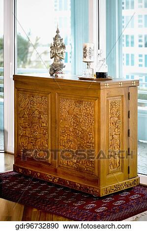 Showpieces on a chest View Large Photo Image Stock Image - Showpieces on a chest. Fotosearch