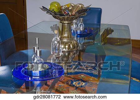 Showpieces on a dining table View Large Photo Image Stock Image - Showpieces on a dining table. Fotosearch