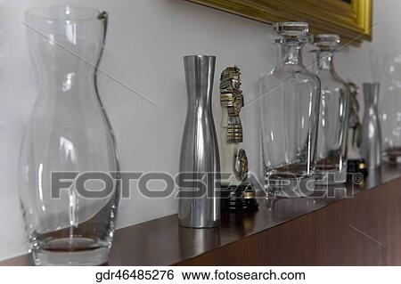Showpieces on a shelf View Large Photo Image Stock Photograph - Showpieces on a shelf. Fotosearch