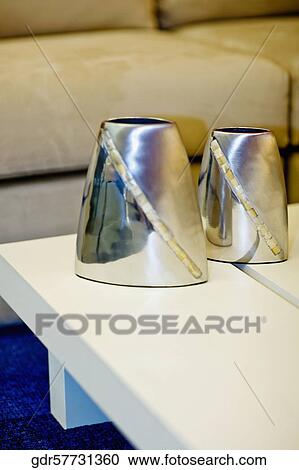 Stock Image - Showpieces on a table. Fotosearch