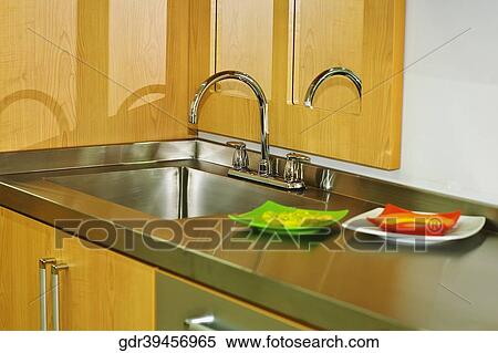 Sink in the kitchen View Large Photo Image Stock Photography - Sink in the kitchen. Fotosearch