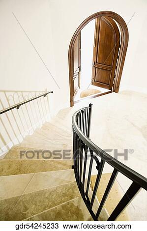 Stock Image - Staircase in a home. Fotosearch