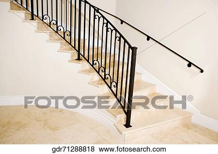 Staircase in a home View Large Photo Image Stock Photo - Staircase in a home. Fotosearch