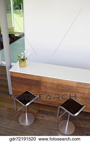 Stools at a bar counter View Large Photo Image Stock Image - Stools at a bar counter. Fotosearch