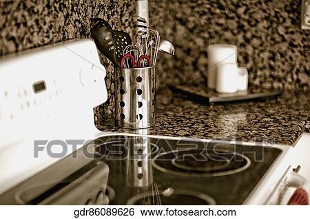 Stove in the kitchen View Large Photo Image Stock Photograph - Stove in the kitchen. Fotosearch