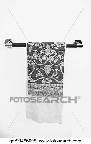 Stock Photo - Towel in a towel rail. Fotosearch