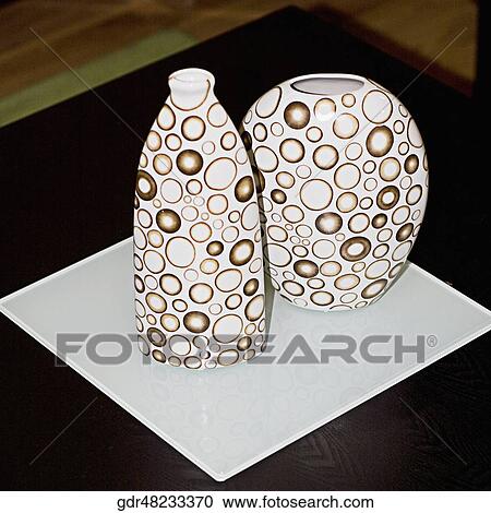 Two vases on a table View Large Photo Image Stock Image - Two vases on a table. Fotosearch
