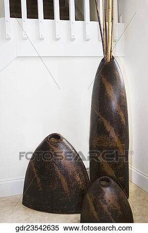 Vases in a living room View Large Photo Image Stock Photography - Vases in a living room. Fotosearch