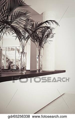 Vases on a ledge in a living room View Large Photo Image Stock Photo - Vases on a ledge in a living room. Fotosearch