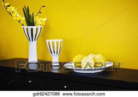 Vases with decorative balls on a sideboard View Large Photo Image Stock Photograph - Vases with decorative balls on a sideboard. Fotosearch