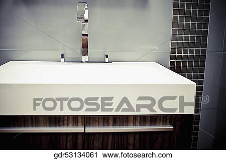 Wash basin in the bathroom View Large Photo Image Stock Image - Wash basin in the bathroom. Fotosearch