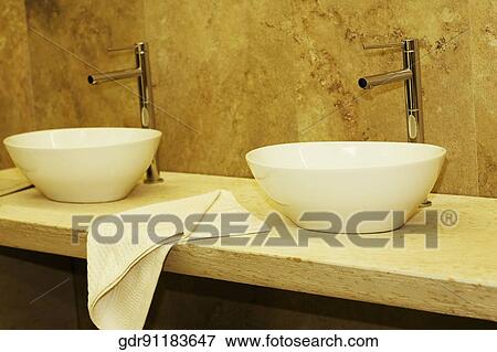 Wash Bowls In The Bathroom Stock Photo Gdr91183647 Fotosearch Wash Bowls In The Bathroom Stock Photo