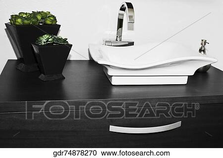 Washbasin in the bathroom View Large Photo Image Stock Image - Washbasin in the bathroom. Fotosearch
