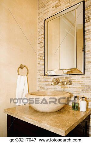 Washbasin in the bathroom View Large Photo Image Stock Photo - Washbasin in the bathroom. Fotosearch
