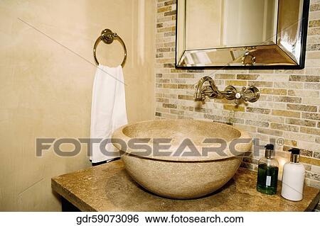 Washbasin in the bathroom View Large Photo Image Stock Photograph - Washbasin in the bathroom. Fotosearch