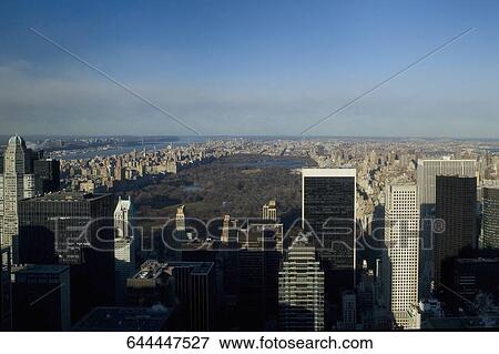 Aerial view of buildings around a park, Central Park, Manhattan, New York City, New York State, USA View Large Photo Image Stock Photo - Aerial view of buildings around a park, Central Park, Manhattan, New York City, New York State, USA. Fotosearch