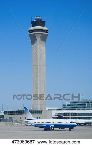 Airplane at an airport, Denver International Airport, Denver, Colorado, USA View Large Photo Image Stock Photo - Airplane at an airport, Denver International Airport, Denver, Colorado, USA. Fotosearch
