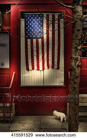 American flag on a window View Large Photo Image Stock Photo - American flag on a window. Fotosearch