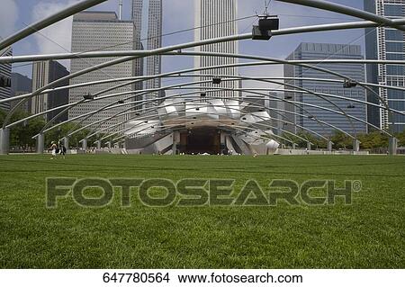 Auditorium in front of buildings, Jay Pritzker Pavillion, Millennium Park, Chicago, Illinois, USA View Large Photo Image Picture - Auditorium in front of buildings, Jay Pritzker Pavillion, Millennium Park, Chicago, Illinois, USA. Fotosearch