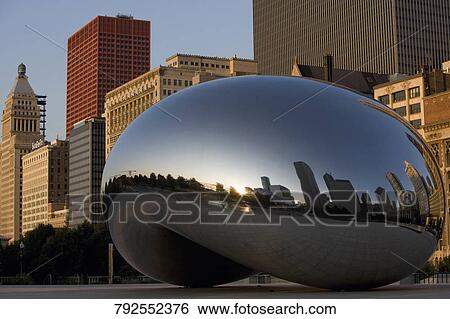 Bean sculpture in front of buildings, The Bean, Cloud Gate, Millennium Park, Chicago, Illinois, USA View Large Photo Image Stock Photograph - Bean sculpture in front of buildings, The Bean, Cloud Gate, Millennium Park, Chicago, Illinois, USA. Fotosearch