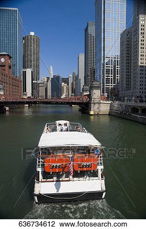 Boat in a lake, Lake Michigan, Chicago, Illinois, USA View Large Photo Image Stock Image - Boat in a lake, Lake Michigan, Chicago, Illinois, USA. Fotosearch